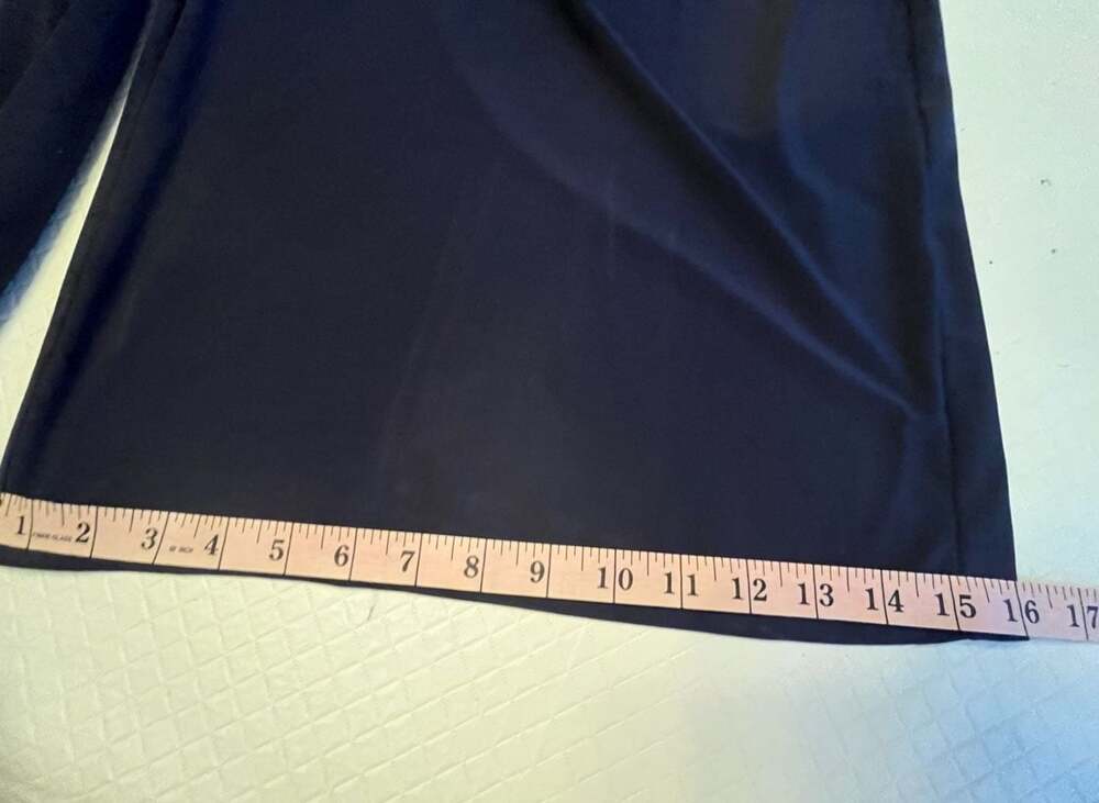 Roz & Ali Navy Blue Cold Shoulder Ruffle Pant Jumpsuit Rhinestone Neckline 1X - Picture 9 of 9